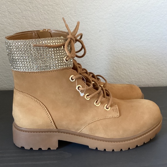 MICHAEL Michael Kors Tan and Gold Ankle Boots - Picture 1 of 11